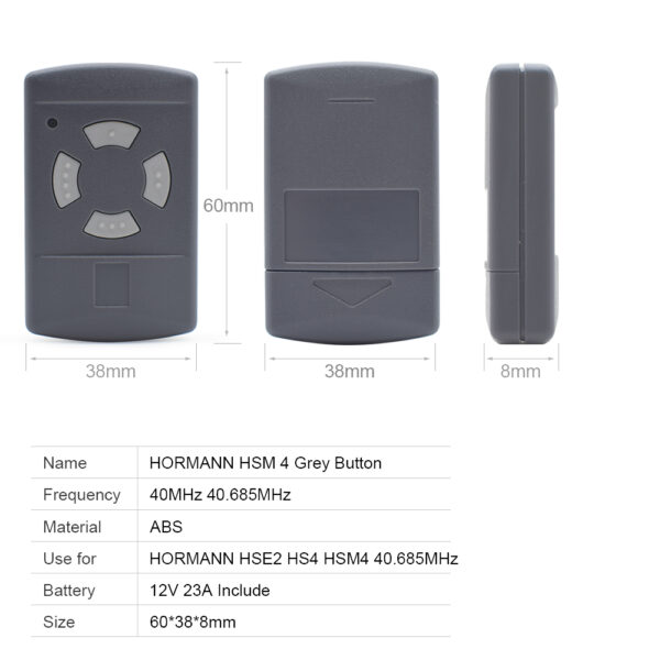 Hörmann_40.685mhz Télécommande copieuse compatible_3 Hörmann_40.685mhz Télécommande compatible
